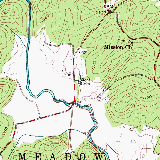 Topographic Map of Bost Cemetery, NC