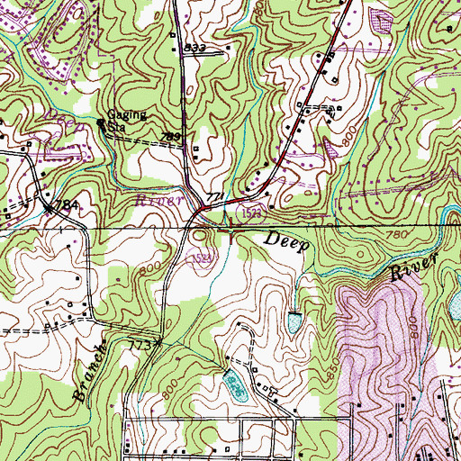 Topographic Map of Boulding Branch, NC