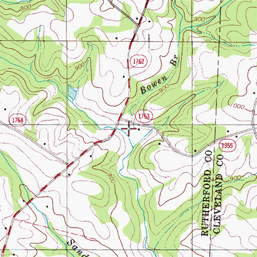 Topographic Map of Bowen Branch, NC