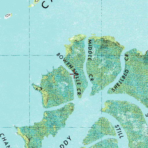 Topographic Map of Bowensville Creek, NC