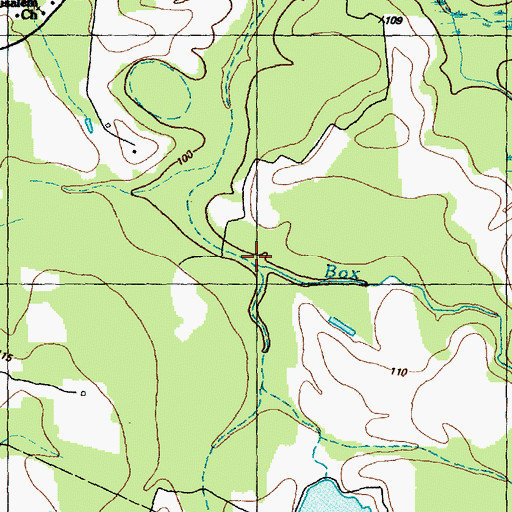 Topographic Map of Box Branch, NC