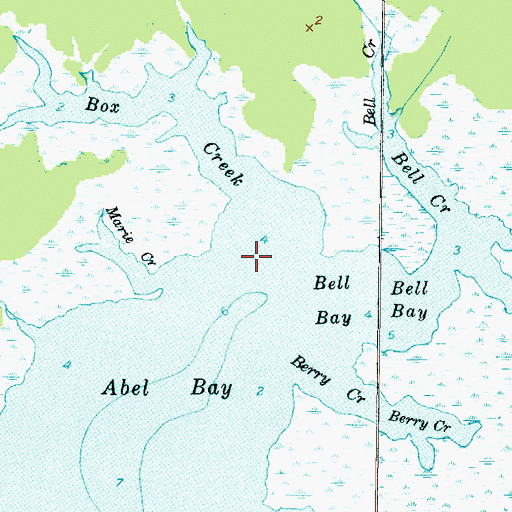 Topographic Map of Box Creek, NC