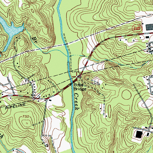 Topographic Map of Boyd Bridge, NC