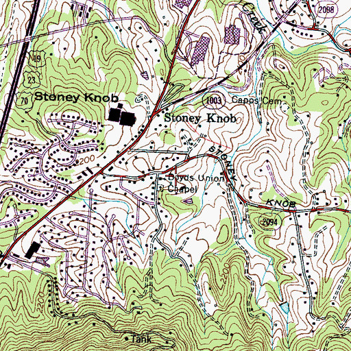 Topographic Map of Boyds Union Chapel, NC