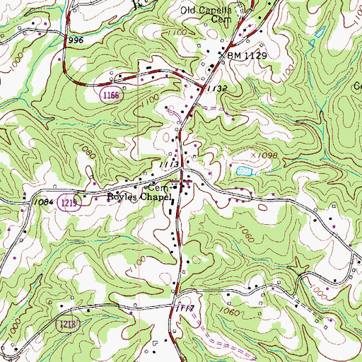 Topographic Map of Boyles Chapel, NC