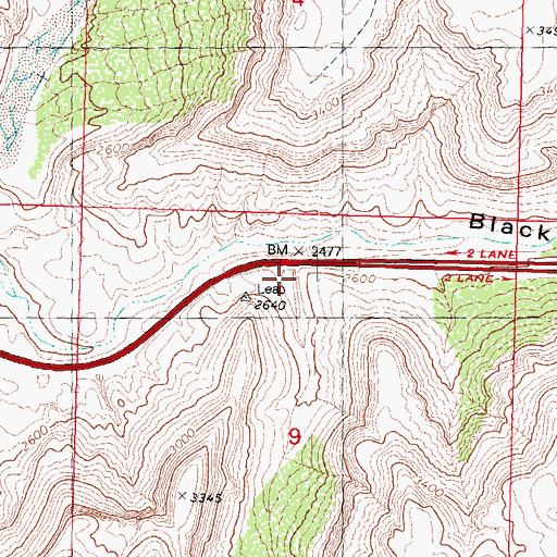 Topographic Map of Purgatory Canyon, AZ