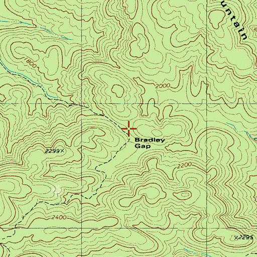 Topographic Map of Bradley Gap, NC