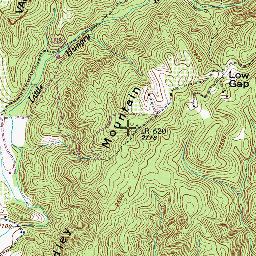 Topographic Map of Bradley Mountain, NC