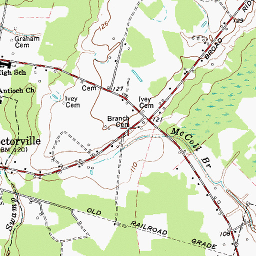 Topographic Map of Branch Cemetery, NC