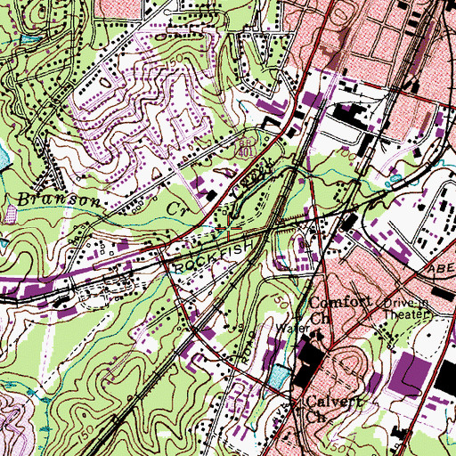 Topographic Map of Branson Creek, NC