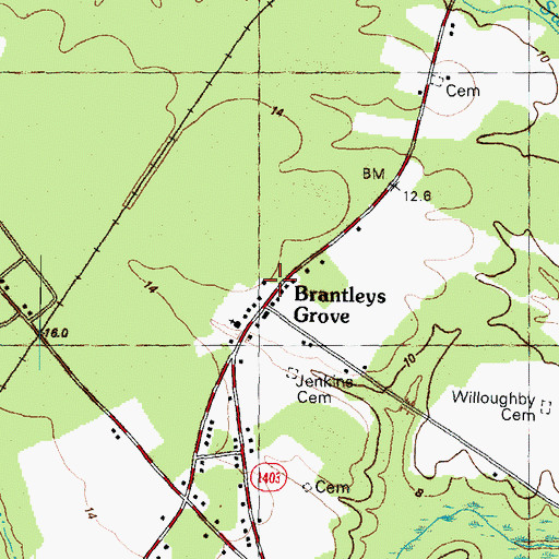 Topographic Map of Brantley Grove Church, NC
