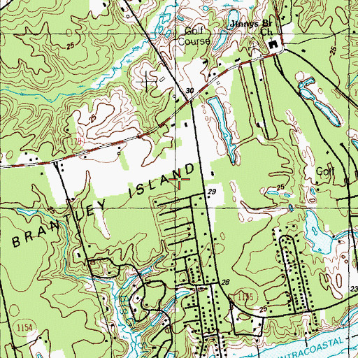 Topographic Map of Brantley Island, NC