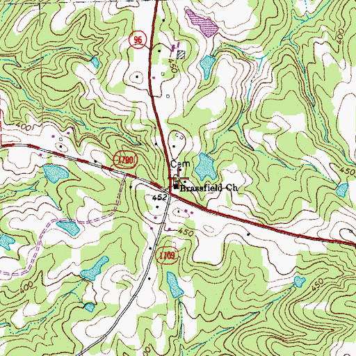 Topographic Map of Brassfield Church, NC