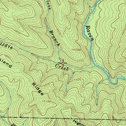 Topographic Map of Breedlove Branch, NC