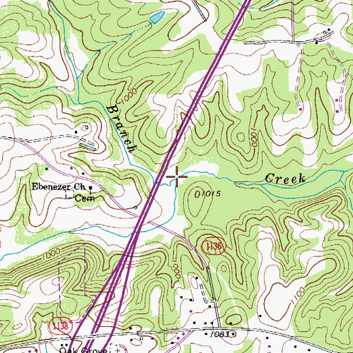 Topographic Map of Brendle Branch, NC