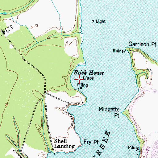 Topographic Map of Brick House Cove, NC