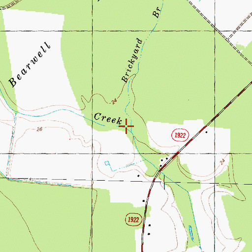 Topographic Map of Brickyard Branch, NC