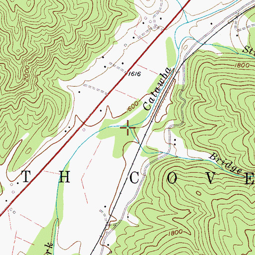 Topographic Map of Bridge Branch, NC