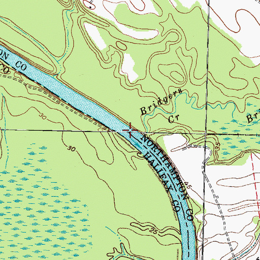 Topographic Map of Bridgers Creek, NC
