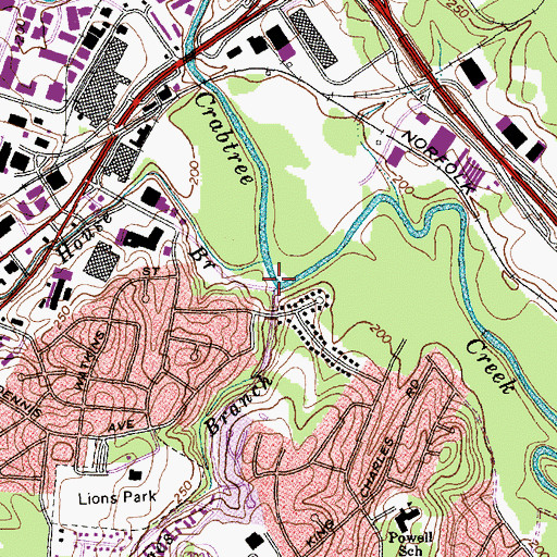 Topographic Map of Bridges Branch, NC
