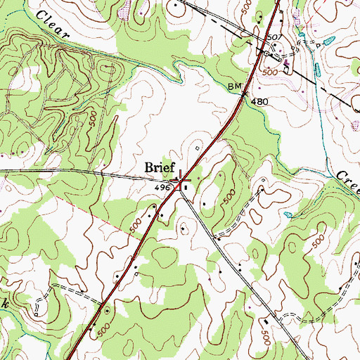 Topographic Map of Brief, NC