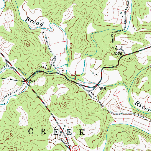 Topographic Map of Brier Creek, NC