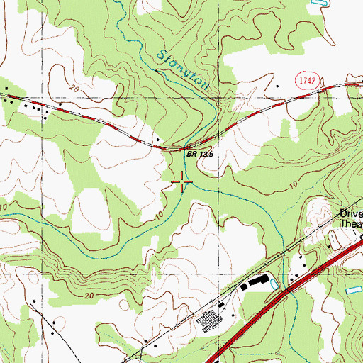 Topographic Map of Briery Run, NC