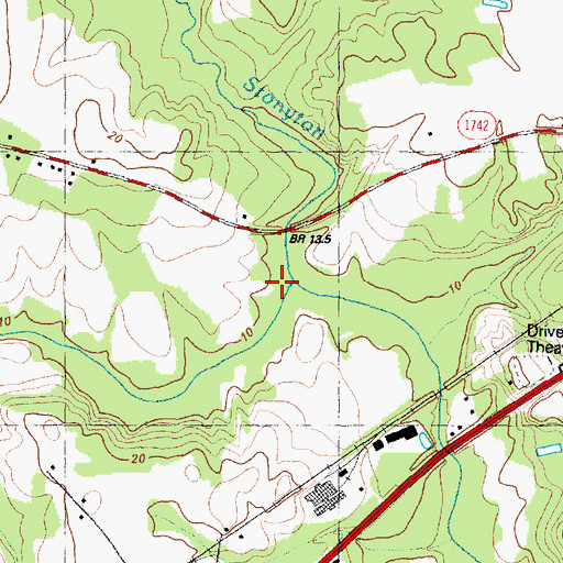 Topographic Map of Briery Run, NC