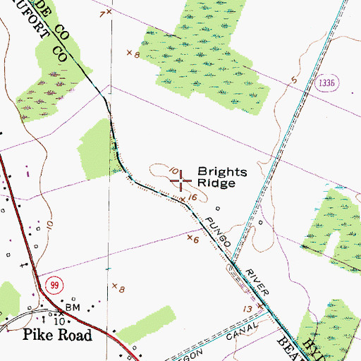 Topographic Map of Brights Ridge, NC