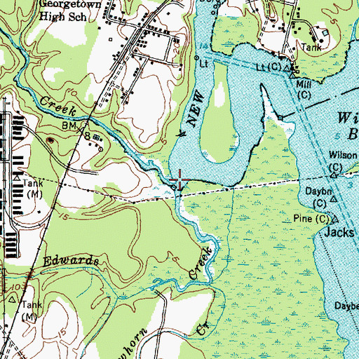 Topographic Map of Brinson Creek, NC
