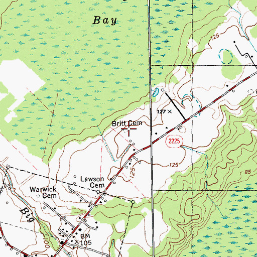 Topographic Map of Britt Cemetery, NC