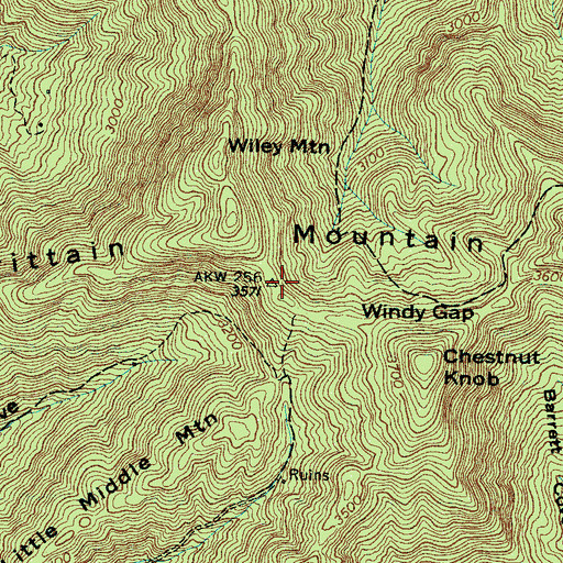 Topographic Map of Brittain Mountain, NC