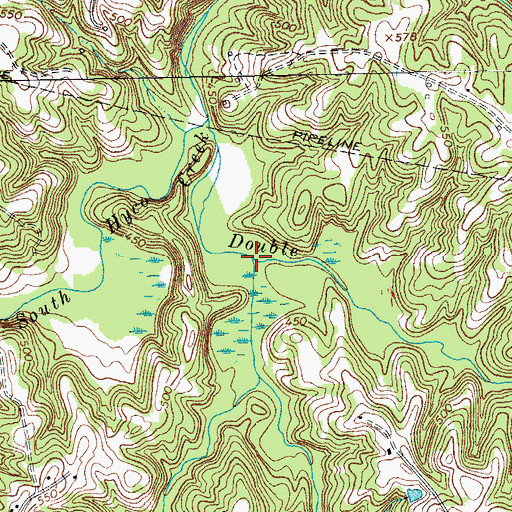Topographic Map of Broachs Mill Creek, NC