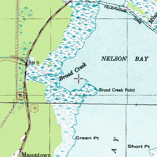 Topographic Map of Broad Creek, NC