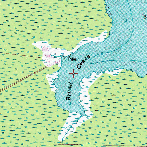 Topographic Map of Broad Creek, NC