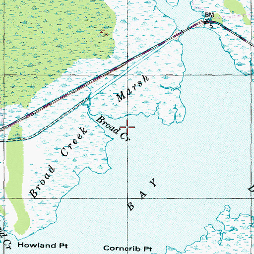 Topographic Map of Broad Creek, NC