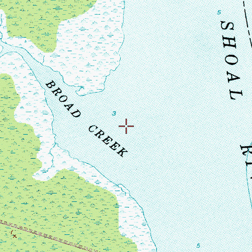 Topographic Map of Broad Creek, NC