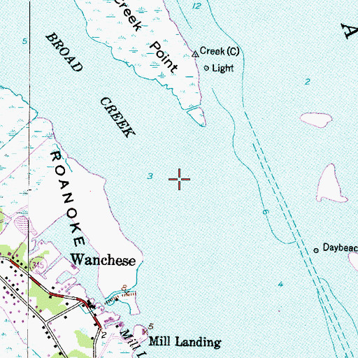 Topographic Map of Broad Creek, NC