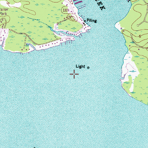 Topographic Map of Broad Creek, NC