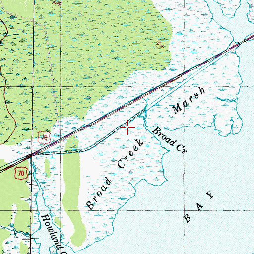 Topographic Map of Broad Creek Marsh, NC