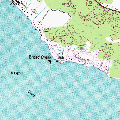 Topographic Map of Broad Creek Point, NC