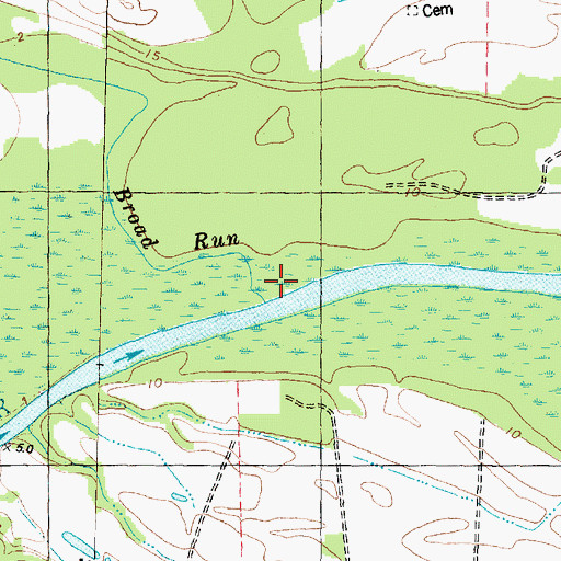 Topographic Map of Broad Run, NC