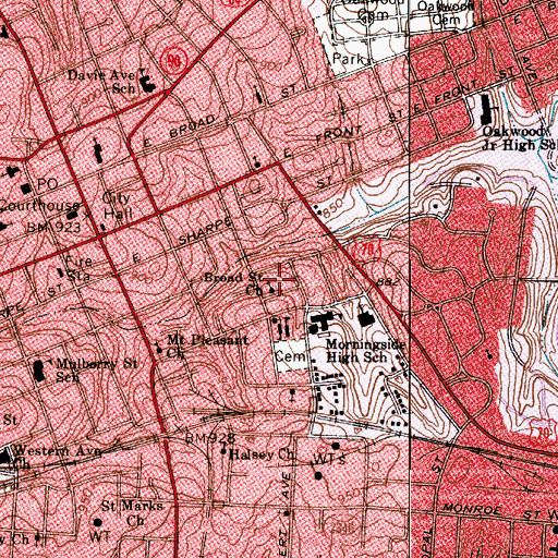 Topographic Map of Broad Saint Church, NC