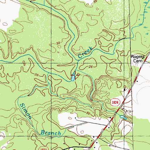 Topographic Map of Broadwater Lake, NC