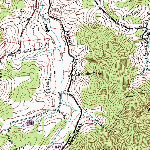 Topographic Map of Brooks Cemetery, NC