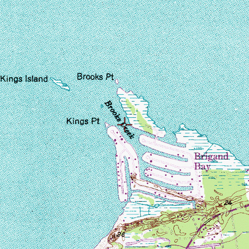 Topographic Map of Brooks Creek, NC