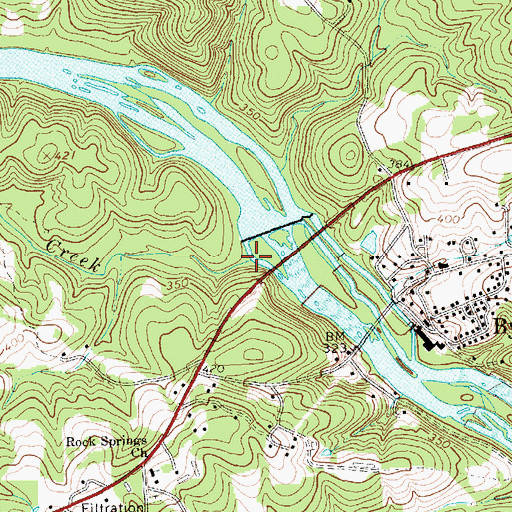 Topographic Map of Brooks Creek, NC