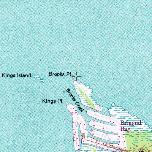 Topographic Map of Brooks Point, NC