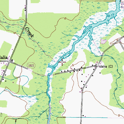 Topographic Map of Broomfield Swamp Creek, NC