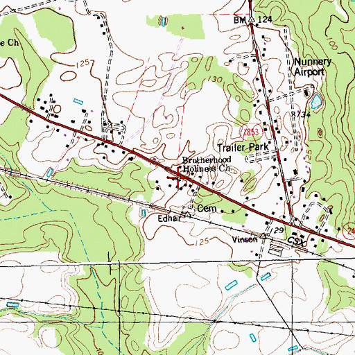 Topographic Map of Brotherhood Holiness Church, NC